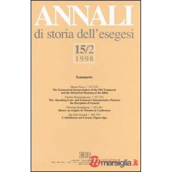 Annali di storia dell'esegesi. Vol. 15/2: 1998