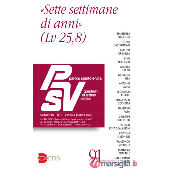 Parola spirito e vita. Quaderni di lettura biblica (2025). Vol. 1: «Sette settimane di anni»