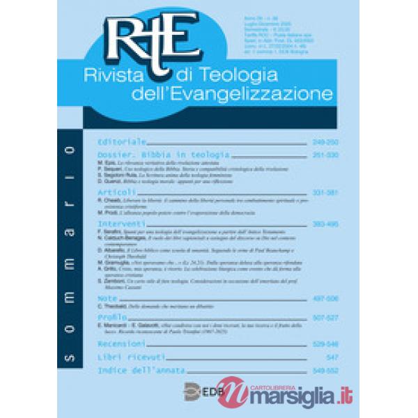 RTE Rivista di teologia dell'evangelizzazione (2025). Vol. 58