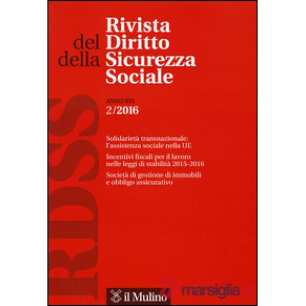 Rivista del diritto della sicurezza sociale (2016). Vol. 2