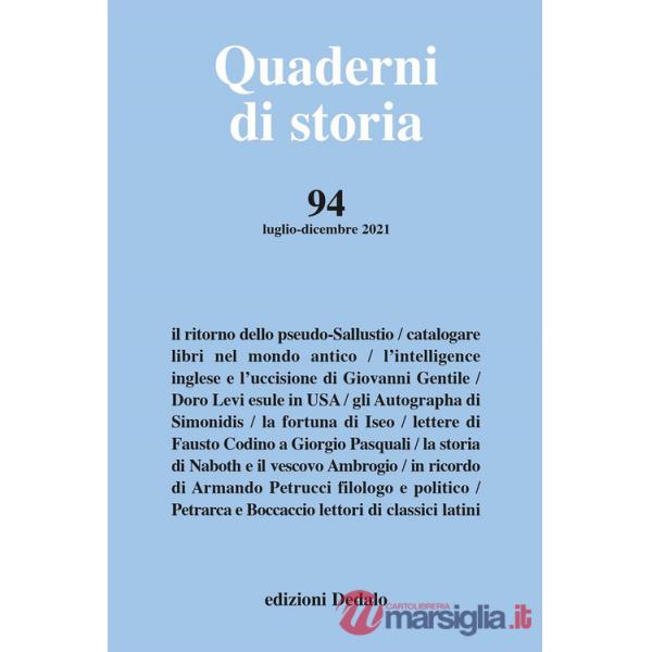 Quaderni di storia (2021). Vol. 94