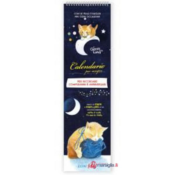 Calendari Perenni: Compleanni e anniversari. Il Gatto e la luna Frasi d'auguri