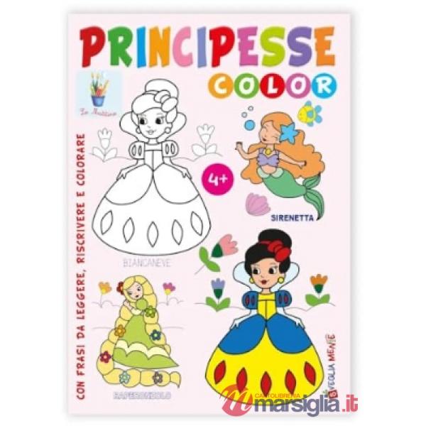 Principesse color con frasi da leggere 4+