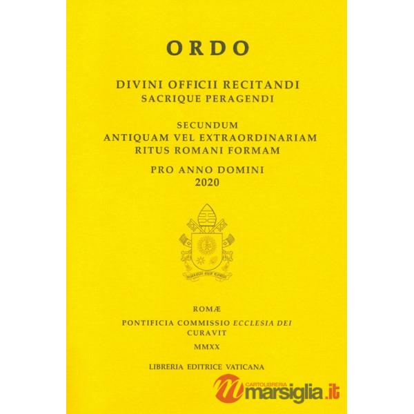 Ordo. Divini officii recitandi sacrique peragendi. Secundum antiquam vel extraordinariam ritus romani formam. 2020