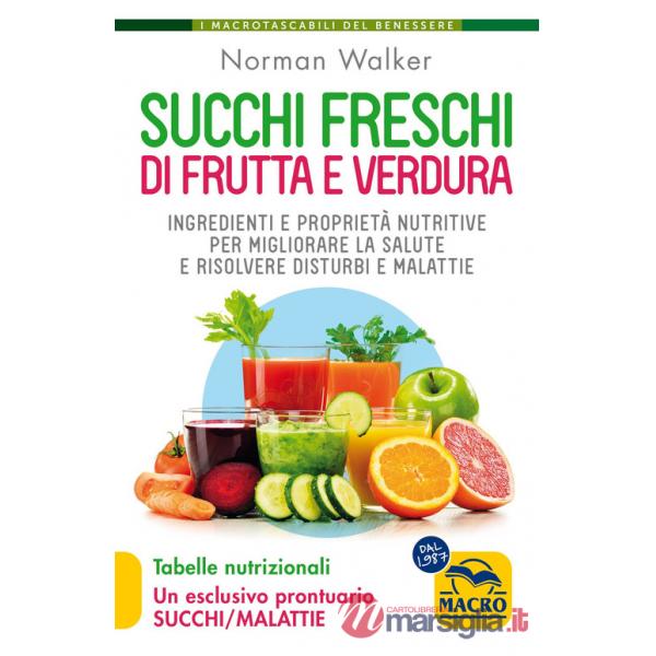 Succhi freschi di frutta e verdura. Ingredienti e proprietà nutritive per migliorare la salute e risolvere disturbi e malattie