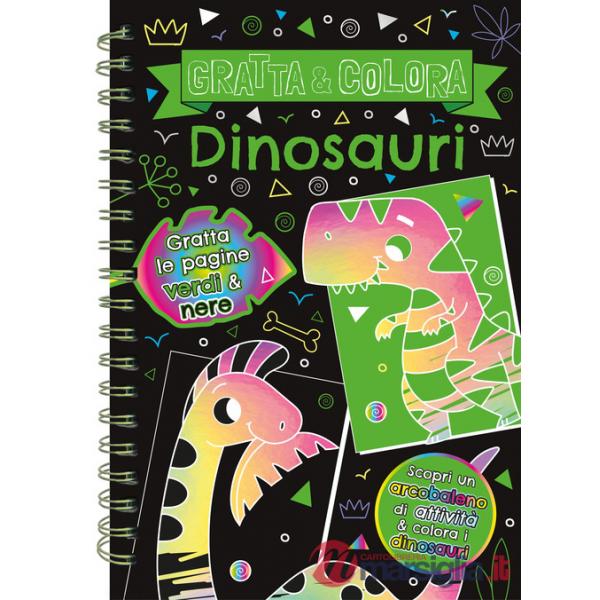 Dinosauri. Gratta e colora. Ediz. a colori. Ediz. a spirale. Con matita di legno