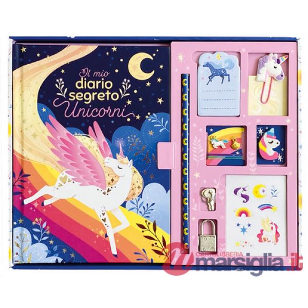 Unicorni. Il mio cofanetto segreto. Ediz. a colori. Con 1 graffetta, 1 matita, 1 gomma, 1 braccialetto, 1 lucchetto e 2 chiavi. 