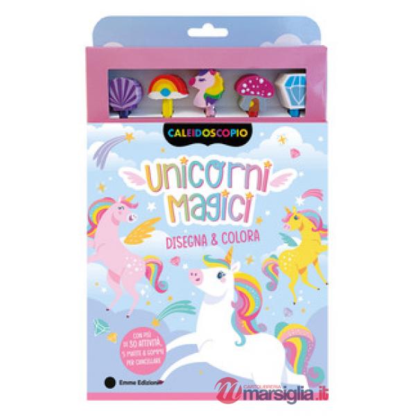 Unicorni magici. Ediz. illustrata. Con 5 gomme per cancellare. Con 5 matite