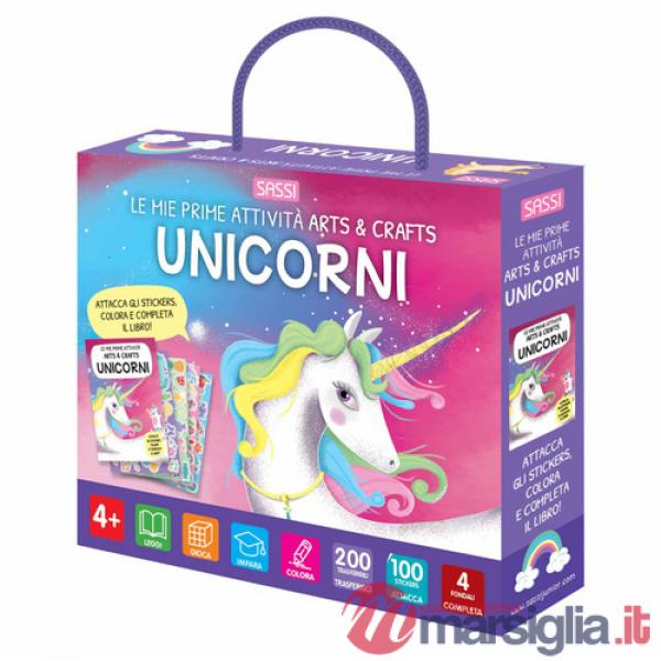 Unicorni. Le mie prime attività arts & crafts. Ediz. a colori. Con bastoncino da ricalco. Con 4 fondali. Con 200 trasferibili. C