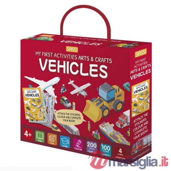 Vehicles. My first activities arts & crafts. Ediz. a colori. Con 200 decals. Con 4 scenes. Con 100 stickers