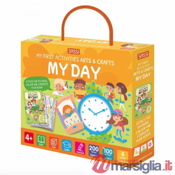 My day. My first activities arts & crafts. Ediz. a colori. Con 200 decals. Con 4 scenes. Con 100 Adesivi