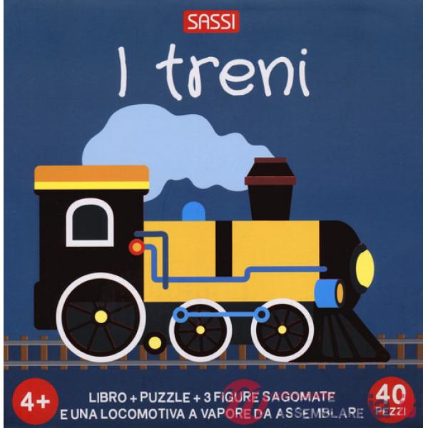 Treni. Q-box. Ediz. a colori. Con 3 figure sagomate. Con locomotiva da montare. Con puzzle (I)