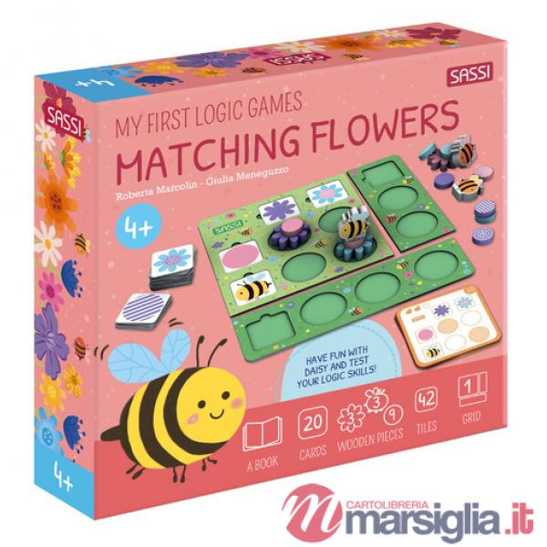Matching flowers. My first logic games. Ediz. a colori. Con griglia espandibile. Con 15 pezzi di legno. Con 42 tessere. Con 20 C