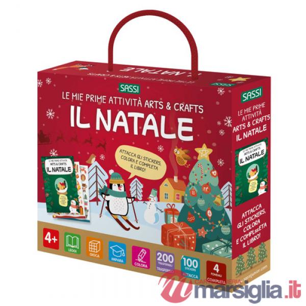 Natale. Le mie prime attività arts & crafts. Ediz. a colori. Con 4 fondali. Con 200 trasferibili. Con 100 Adesivi (Il)