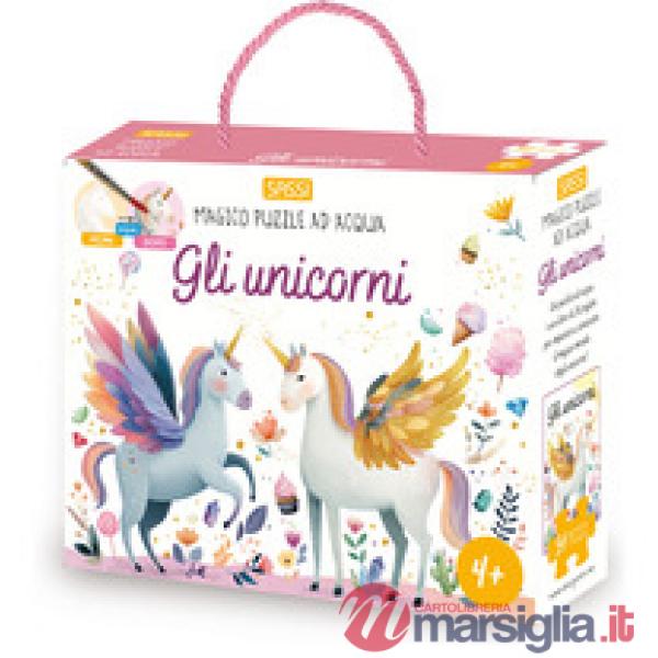 Unicorni. Magico puzzle ad acqua. Ediz. a colori. Con pennello. Con puzzle da 54 pezzi (Gli)