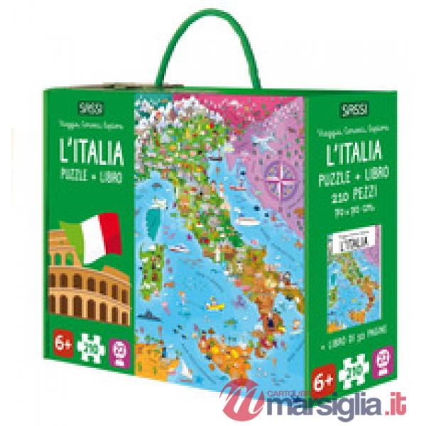 Italia. Viaggia, conosci, esplora. Ediz. a colori. Con 22 formine da costruire. Con puzzle di 210 pezzi (L')