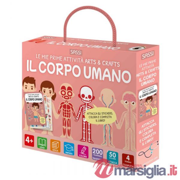 Corpo umano. Le mie prime attività arts & crafts. Ediz. illustrata. Con 50 stickers. Con 200 traferibili (Il)