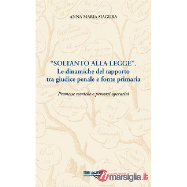 «Soltanto alla legge». Le dinamiche del rapporto tra giudice penale e fonte primaria. Premesse teoriche e percorsi operativi
