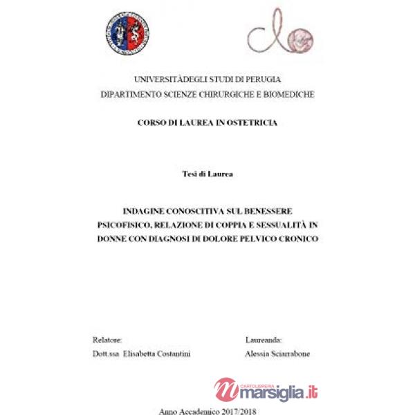 Indagine conoscitiva sul benessere psicofisico, relazione di coppia e sessualità in donna con dolore pelvico cronico