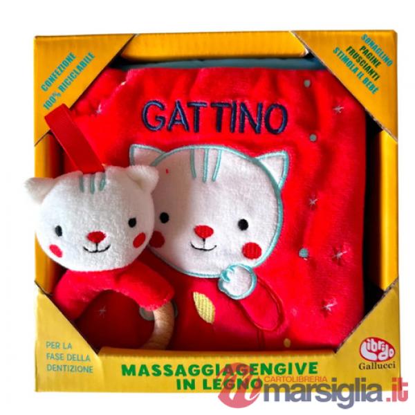 Gattino. Libri di stoffa con massaggiagengive in legno. Ediz. a colori. Con gadget
