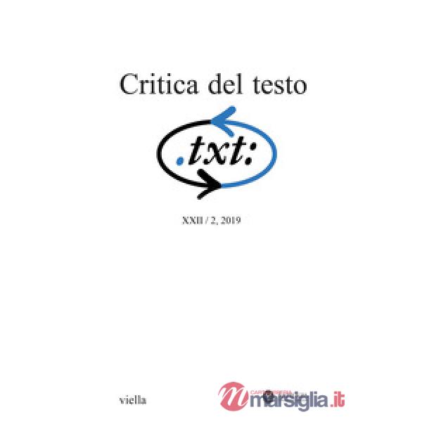 Critica del testo (2019). Vol. 22/2