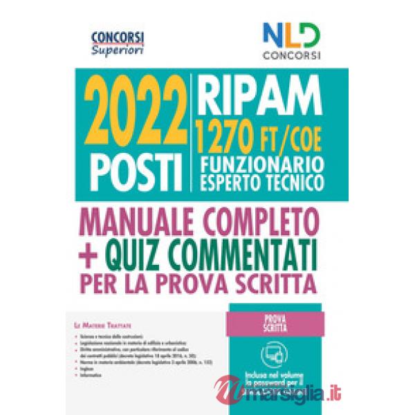 Concorso 2022 posti Ripam: manuale 1270 posti funzionari esperti tecnici (FT/COE)