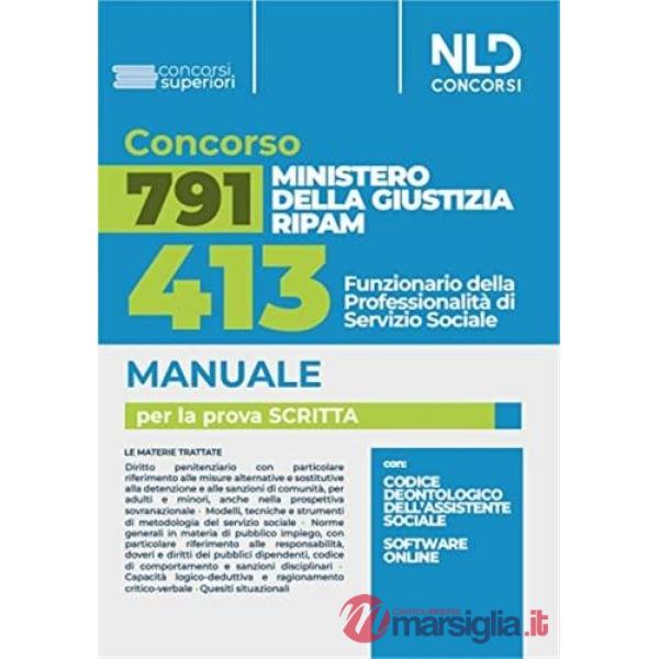 Concorso 791 Ministero della Giustizia RIPAM. 413 funzionari assistenti sociali. Manuale