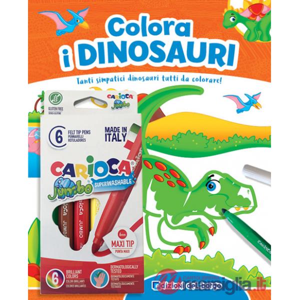 Colora i dinosauri. Tanti simpatici dinosauri tutti da colorare! Ediz. a colori. Con 6 pennarelli