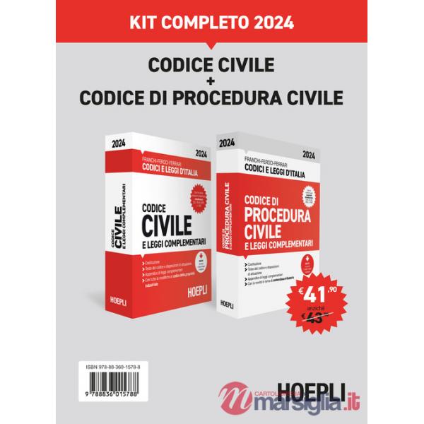 CODICE CIVILE - CODICE DI PROCEDURA CIVILE. KIT COMPLETO 2024. CON ESP