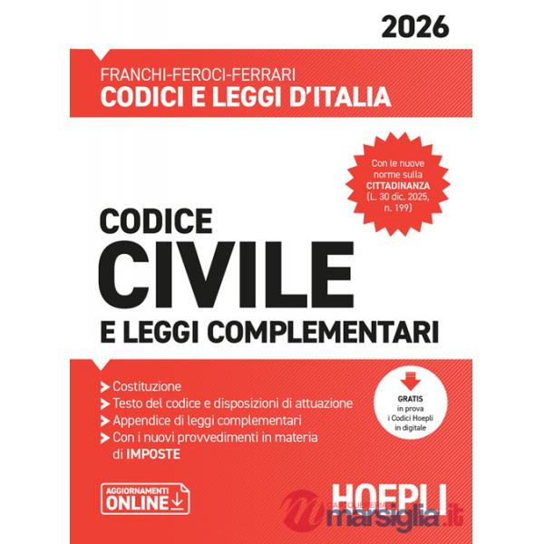Codice civile e leggi complementari 2026. Nuova ediz.