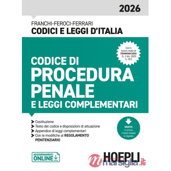 Codice di procedura penale e leggi complementari 2026. Nuova ediz.