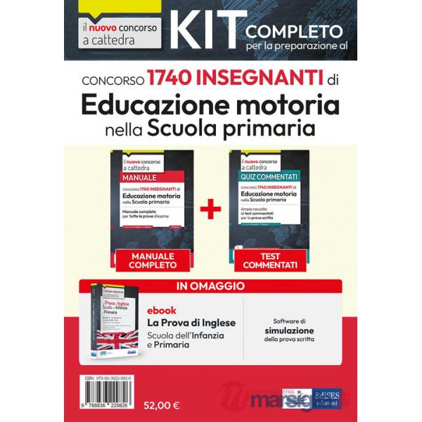 Kit Concorso per 1740 insegnanti di Educazione motoria nella scuola primaria. Manuale + Test + Software
