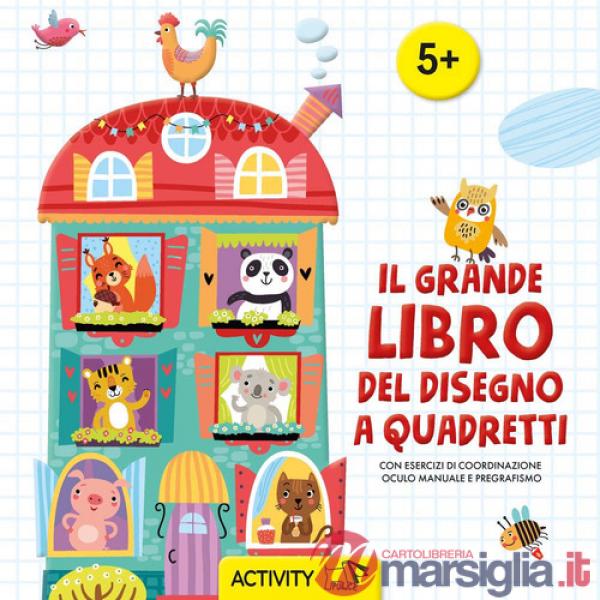 Grande libro del disegno a quadretti. Con esercizi di coordinazione oculo manuale e pregrafismo. Ediz. a colori (Il)
