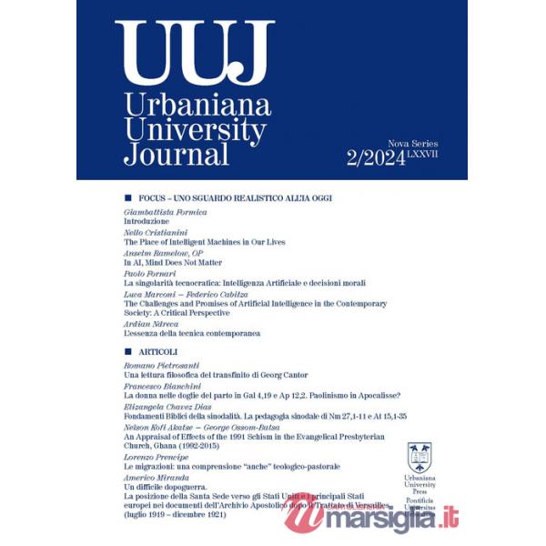 Urbaniana University Journal (2024). Vol. 2: Uno sguardo realistico all'odierna IA