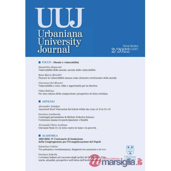 Urbaniana University Journal. Euntes Docete (2022). Vol. 2: Focus morale e vulnerabilità