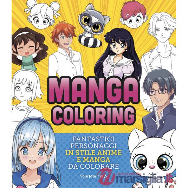 Manga coloring. Fantastici personaggi in stile anime e manga da colorare