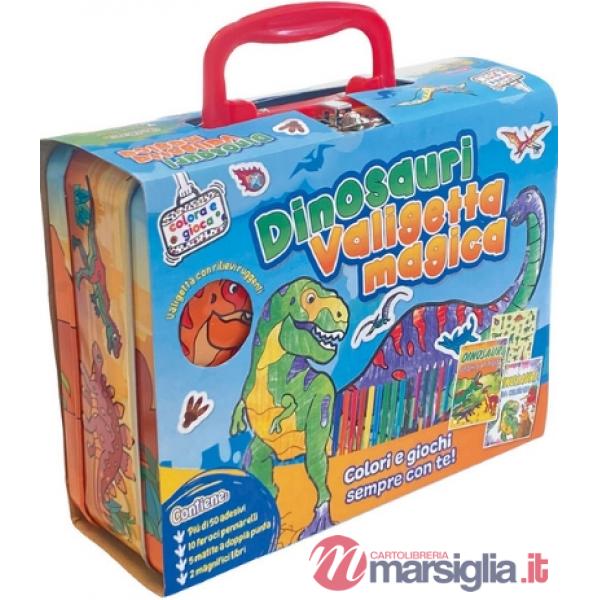 Dinosauri. Valigetta magica. Ediz. a colori. Con 5 matite. Con 10 pennarelli. Con Adesivi
