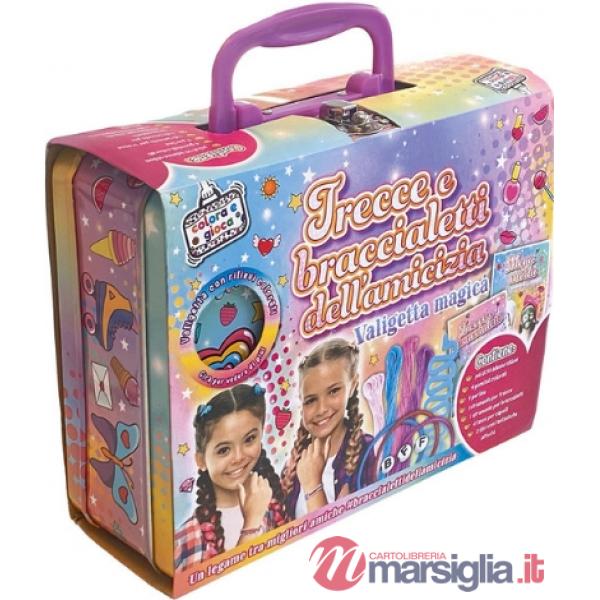 Trecce e braccialetti dell'amicizia. Valigetta magica. Ediz. a colori. Con 4 fasce per capelli. Con 4 gomitoli colorati. Con 9 p