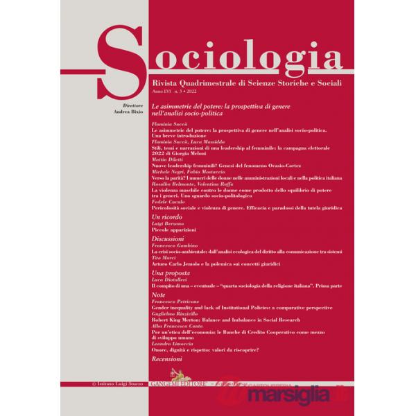 Sociologia. Rivista quadrimestrale di scienze storiche e sociali (2022). Vol. 3
