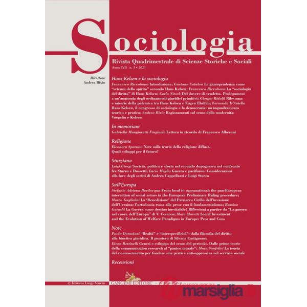Sociologia. Rivista quadrimestrale di scienze storiche e sociali. Ediz. italiana e inglese (2023). Vol. 3