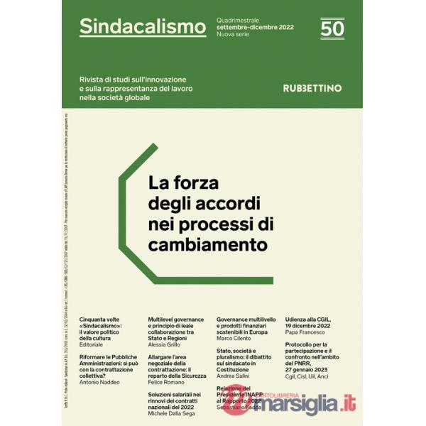 Sindacalismo. Rivista di studi sull'innovazione e sulla rappresentanza del lavoro nella società globale (2022). Vol. 50