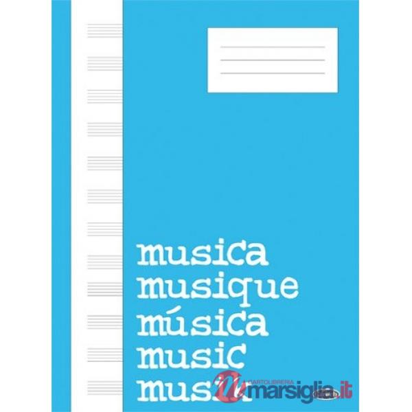 Quaderno di musica (32 facciate a 12 righi, carta bianca, formato piano, cm.31,5x23,5)