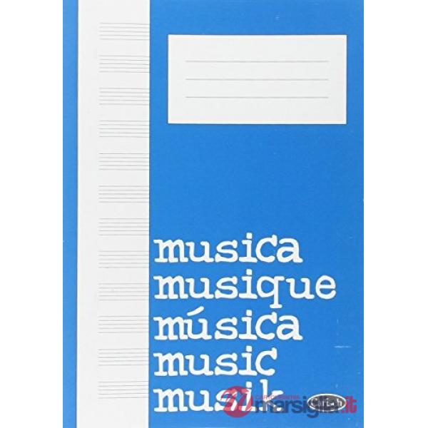 Quaderno di musica (32 facciate a 12 righi, carta bianca, formato mandolino, cm. 17x24)