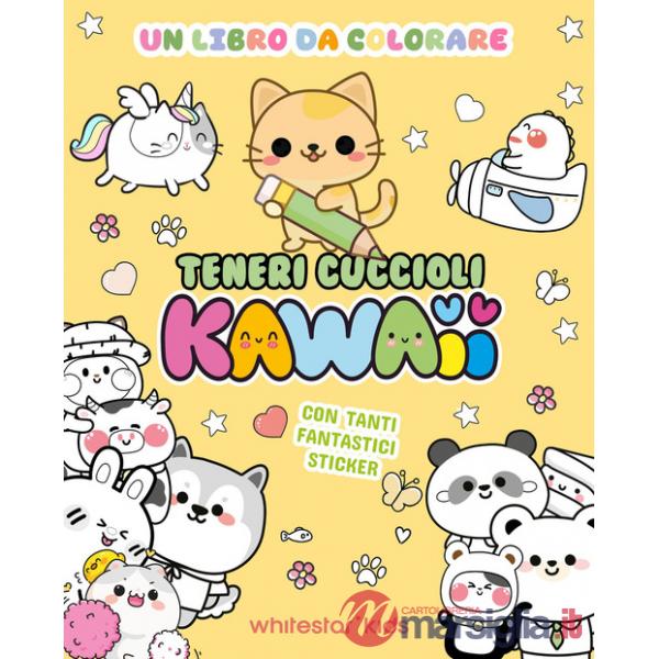 Teneri cuccioli kawaii. Un libro da colorare. Con adesivi. Ediz. illustrata