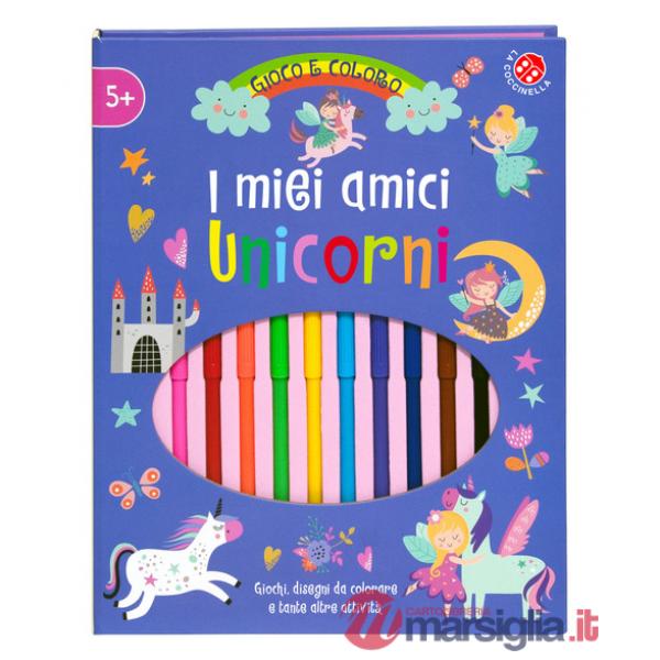 Miei amici unicorni. Gioco e coloro. Ediz. a colori. Con pennarelli (I)