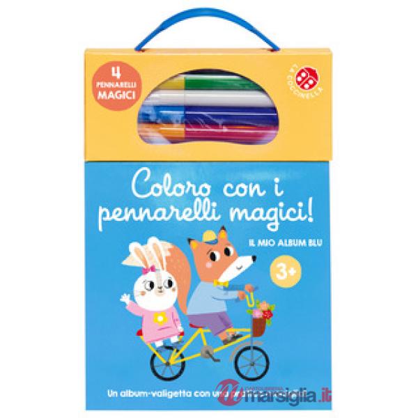 Coloro con i pennarelli magici 3+. Il mio album blu. Ediz. illustrata. Con pennarelli