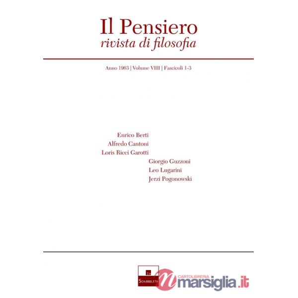 Pensiero. Rivista di filosofia (1963) (Il). Vol. 8/1-3