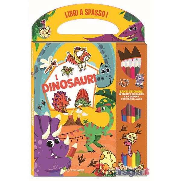 Dinosauri. Libri a spasso. Ediz. a colori. Con gomma. Con 6 matite bicolore (I)