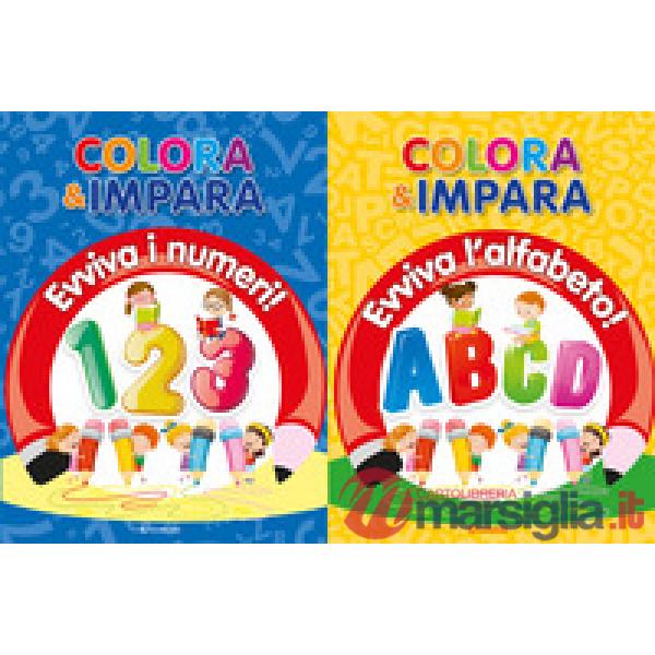 Colora & impara. Evviva i numeri!-Evviva l'alfabeto! (2 titoli sfusi). Ediz. a colori