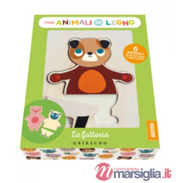 Fattoria. I miei animali di legno. Ediz. a colori. Con 6 animali da ricostruire e mescolare (La)